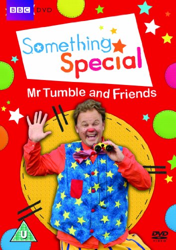 DVD cover featuring Mr. Tumble in a blue star-patterned vest against a red background.
