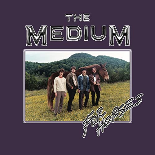 Album cover for The Medium’s “For Horses” featuring people and a horse.