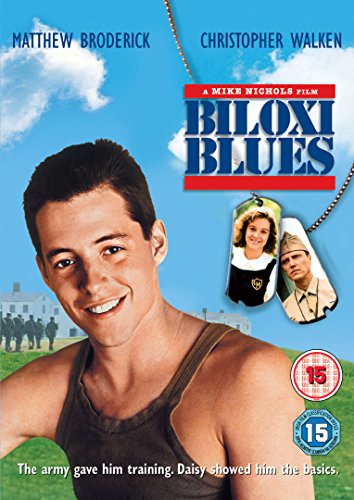 DVD cover for "Biloxi Blues" featuring Matthew Broderick in a tank top.