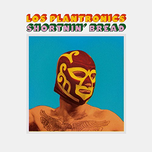 "Vinyl record cover featuring a man with a red and gold wrestling mask."