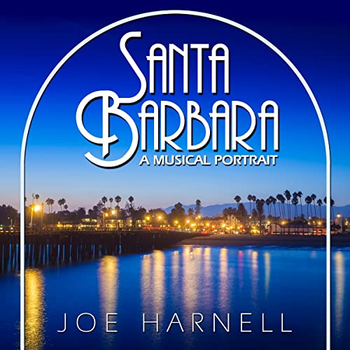 CD cover showing a sunset over the Santa Barbara pier with arched text overlay.