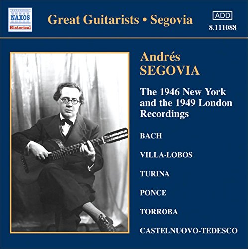 CD cover featuring guitarist Andrés Segovia in a black and white portrait.