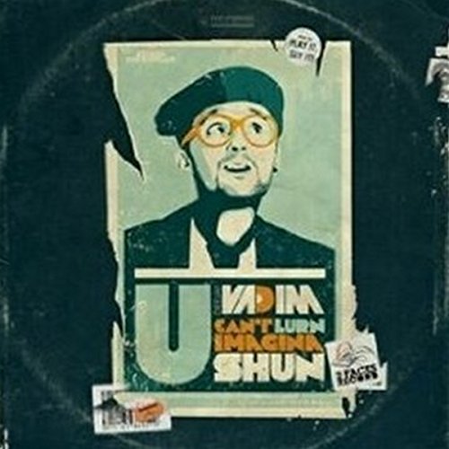 "CD cover featuring a man in a beret and orange glasses, distressed design."