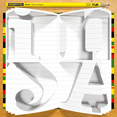 The image shows a vinyl record album cover featuring a 3D notebook design.