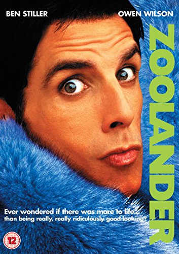 DVD cover for "Zoolander" featuring Ben Stiller in blue fur.