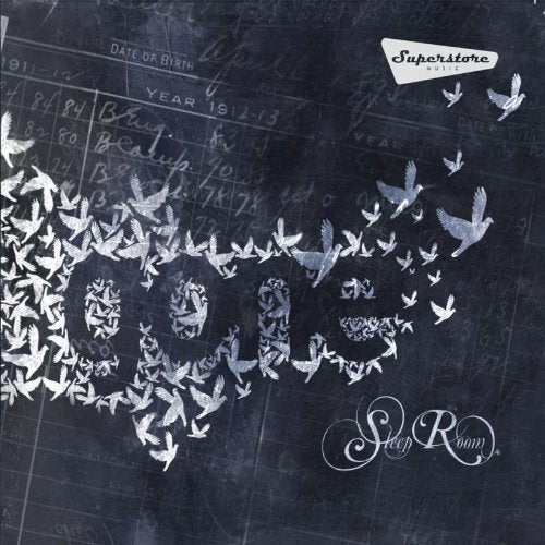 The image shows a dark blue album cover with white birds and text.