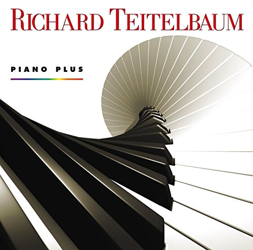 Album cover featuring piano keys and a spiral design with artist's name in red.