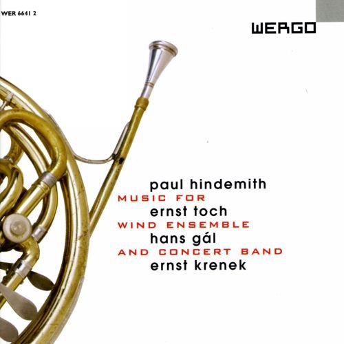 A CD cover featuring a French horn on a white background with text.