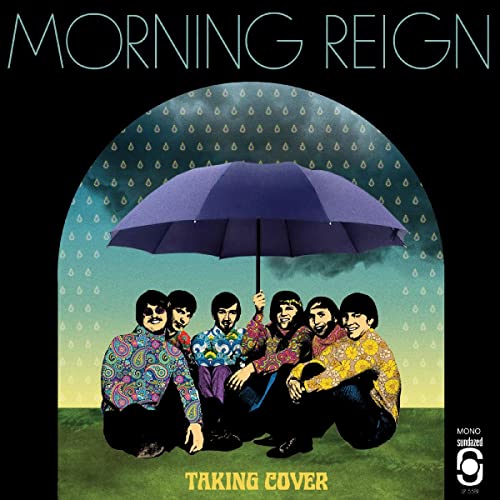 Album cover for Morning Reignās āTaking Coverā featuring a band and umbrella.