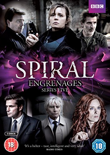 DVD cover for "Spiral - Series 5" featuring six characters in dark attire.