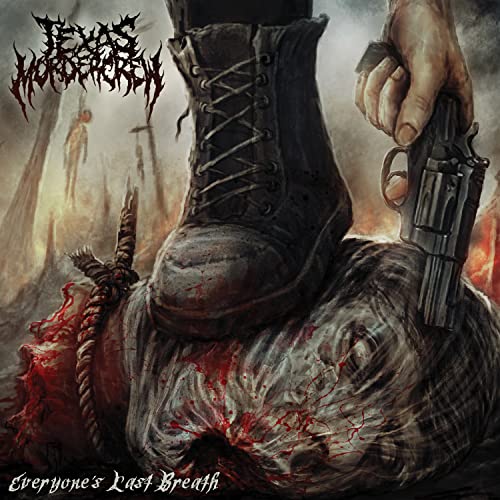 CD cover: boot stepping on a person, gun in hand, violent imagery.
