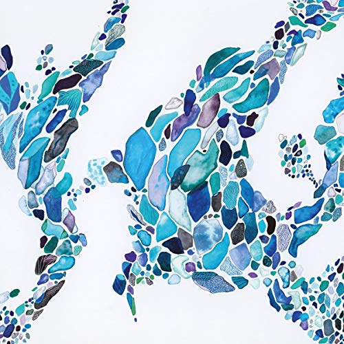 A vinyl record cover featuring a blue mosaic pattern of a whale on a white background.
