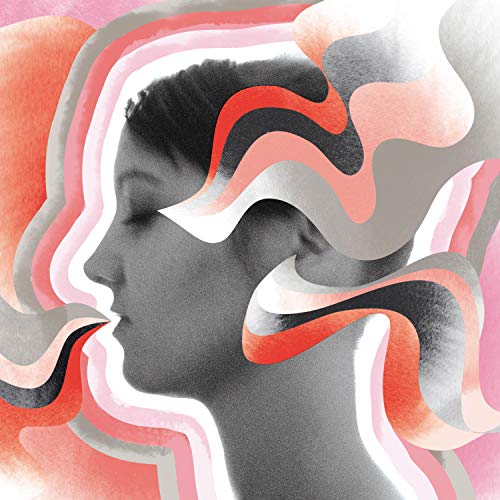 Abstract portrait of a person with swirling, colorful lines and shapes.