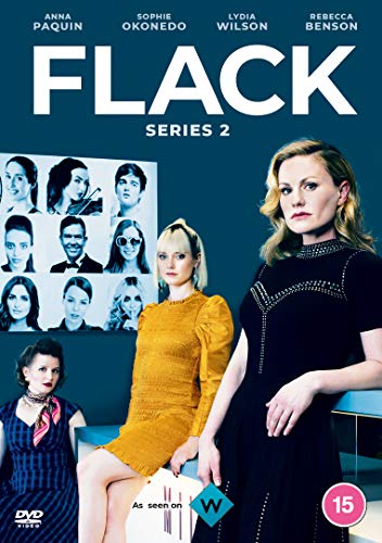"Flack Series 2 DVD cover featuring three women and a grid of faces."