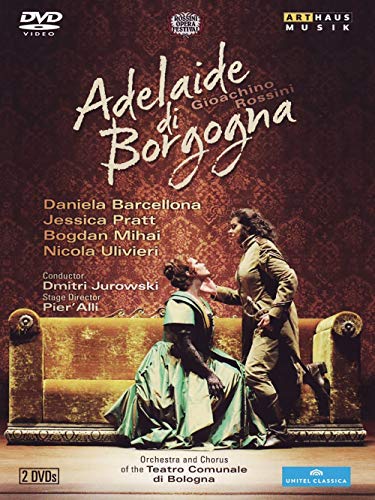 DVD cover for "Adelaide di Borgogna" featuring two people on a gold sofa.