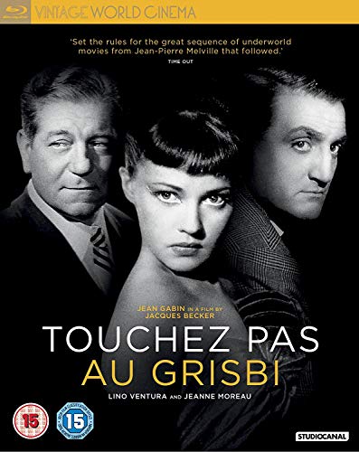 Blu-ray cover for French film "Touchez Pas Au Grisbi" featuring three actors.