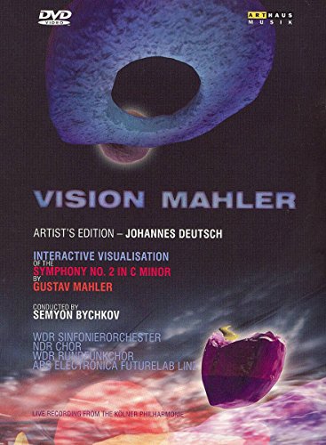 "Purple abstract shapes on a black background with 'Vision Mahler' text and DVD logo."