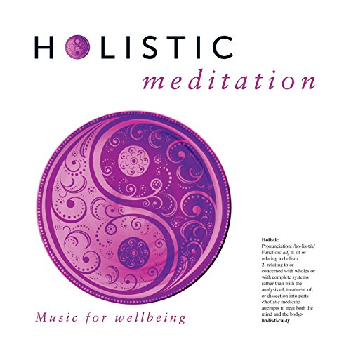 "Album cover with pink yin-yang symbol and 'Holistic Meditation' text on a white background."