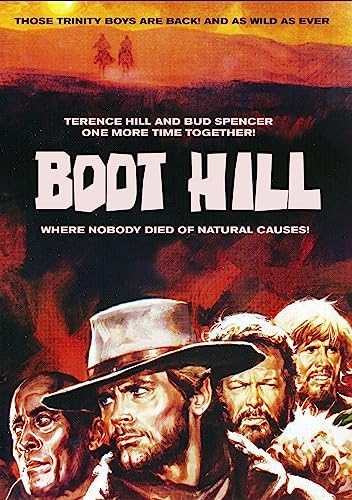 DVD cover for Western film "Boot Hill" featuring cowboys and desert landscape.