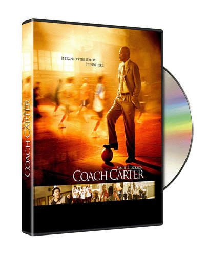 Coach Carter DVD cover featuring Samuel L. Jackson and basketball players.