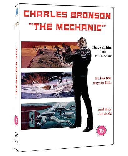 DVD cover for "The Mechanic" featuring Charles Bronson in a suit.