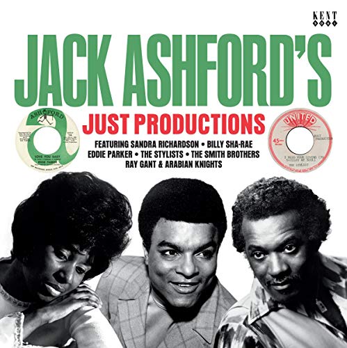 Album cover for Jack Ashford’s Just Productions featuring three Black men.