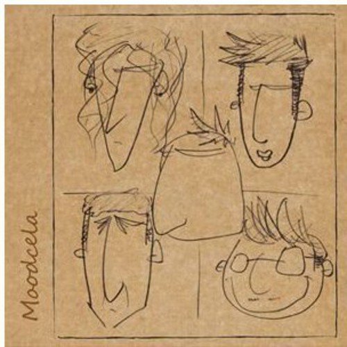 CD cover with sketched faces in brown tones, titled "Moodcela".