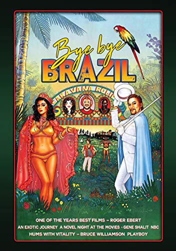 “Bye Bye Brazil” DVD cover with tropical imagery and film characters.