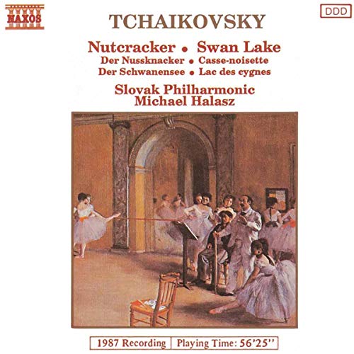 CD cover for Tchaikovsky’s Nutcracker featuring a ballet rehearsal painting.