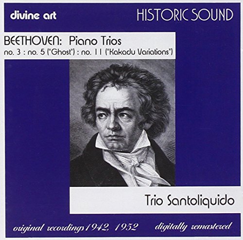 CD cover with Beethoven portrait on blue background, white text, and "Trio Santoliquido" label.