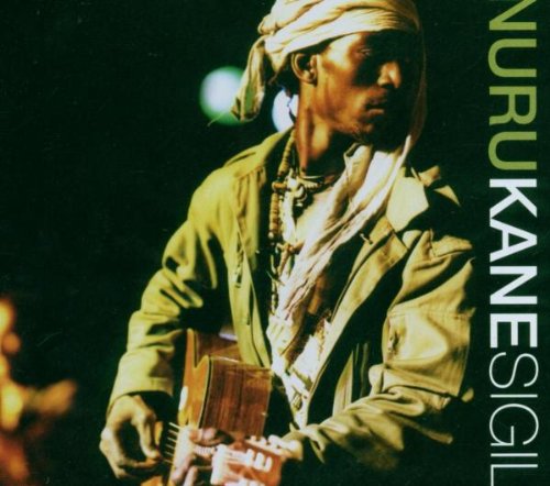 "Album cover featuring a man playing guitar, wearing a headscarf and layered necklaces."