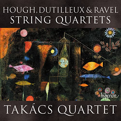 CD cover with abstract painting of fish, flowers, and geometric shapes.