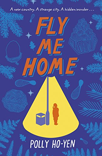 The image depicts a book cover. #### Alt text: "Book cover with 'Fly Me Home' title, purple background, and yellow tent illustration."