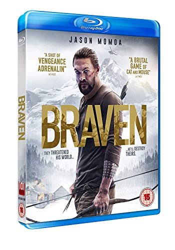 Braven Blu-ray cover featuring Jason Momoa with a bow and arrow.