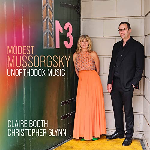 CD cover featuring Claire Booth, Christopher Glynn, and text: "Modest Mussorgsky.