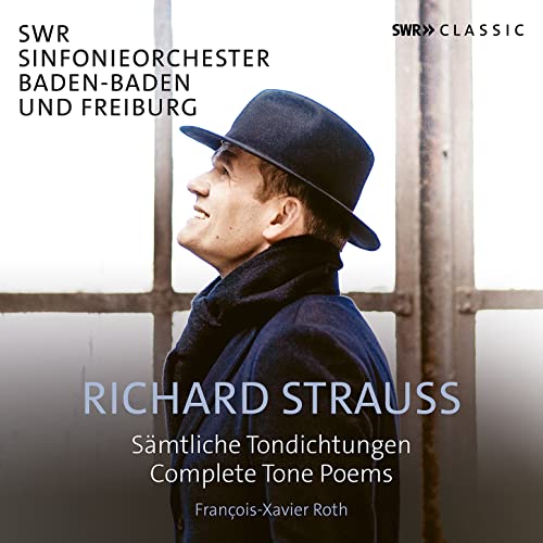 CD cover featuring portrait of a man in a hat, text “Richard Strauss”.