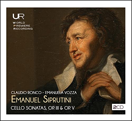 CD cover featuring a painted portrait of composer Emanuel Siprutini.