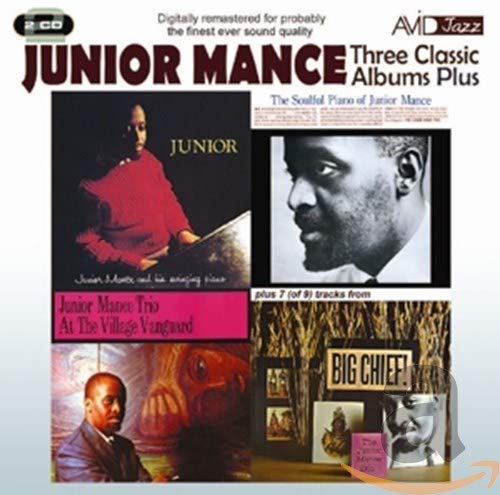 CD cover for Junior Mance’s “Three Classic Albums Plus” with portraits.