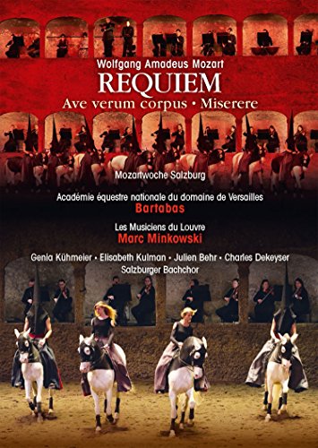 DVD cover for Mozart’s Requiem featuring riders on white horses.