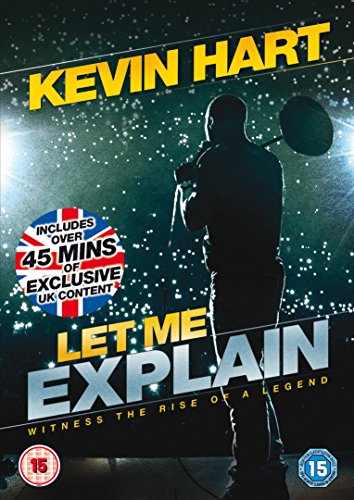 Kevin Hart silhouette on stage with microphone, DVD cover art with text and ratings.
