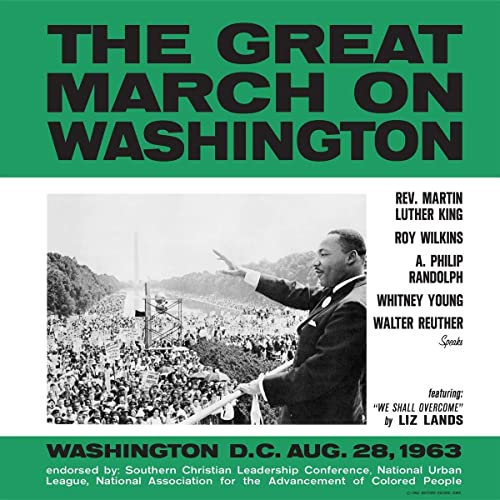 Vinyl record cover: Martin Luther King Jr. speaking at the 1963 March on Washington.