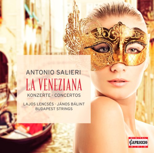 "CD cover featuring a woman wearing a gold mask, with text overlay."