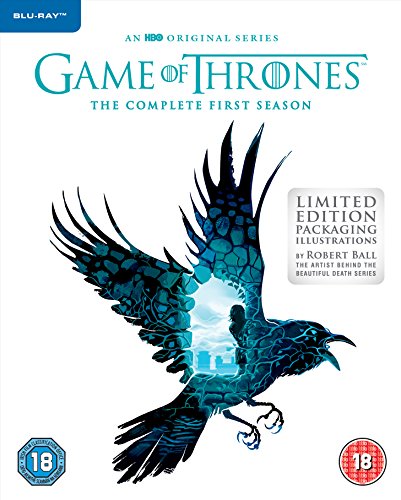 Game of Thrones Season 1 Blu-ray cover featuring a raven silhouette.