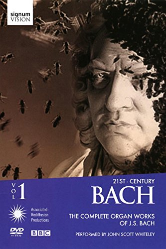 DVD cover featuring a portrait of J.S. Bach with flying insects.
