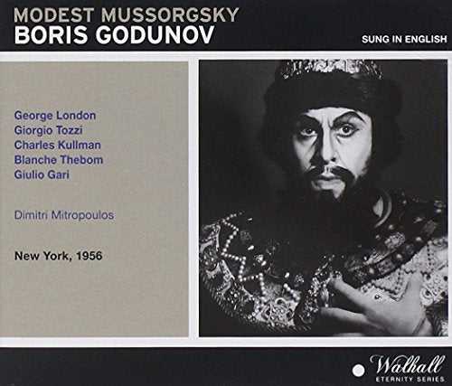 CD cover for "Boris Godunov" with bearded man's portrait and performer list.