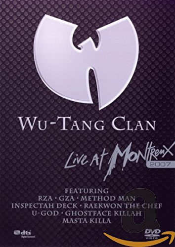 "Black DVD cover with silver Wu-Tang Clan logo and 'Live At Montreux 2007' text."