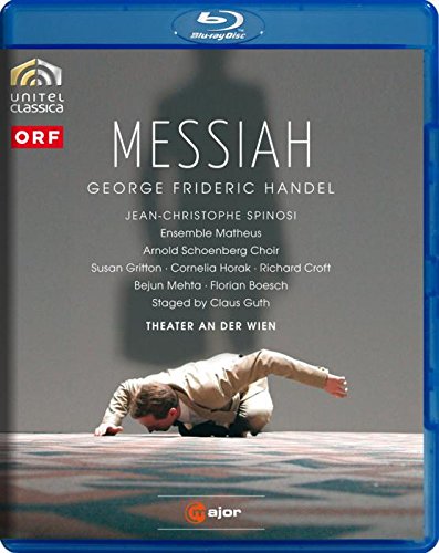 "Blu-ray case with a man in a white shirt falling onto a stage."