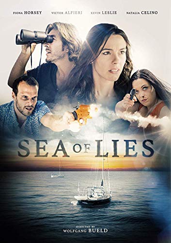 DVD cover for "Sea of Lies" with actors and a sailboat at sunset.