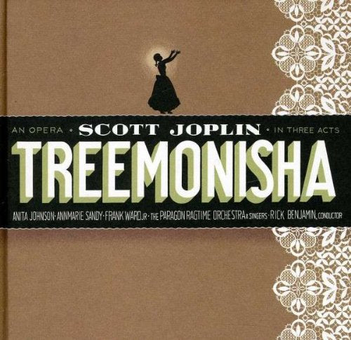 CD cover for Scott Joplin’s “Treemonisha” opera, with silhouette and lace.