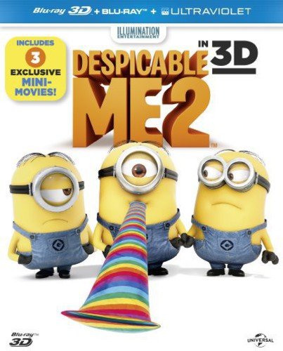 Despicable Me 2 Blu-ray cover with three Minions and film title.